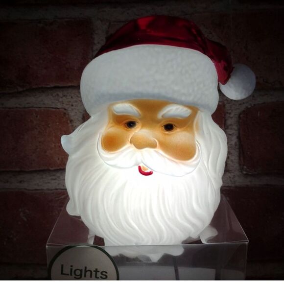 Santa Claus Lights Up Mini Christmas Tree Topper Light LED Glowing Decor Holiday - Picture 1 of 16